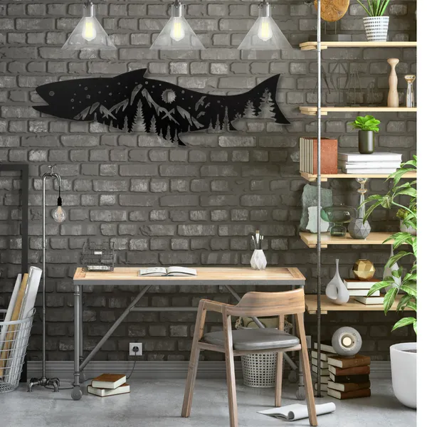 Black_Salmon_Fish_Design_Wood_Wall_Art