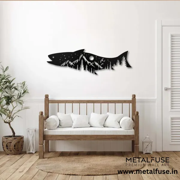 Black_Salmon_Fish_Design_Wood_Wall_Art