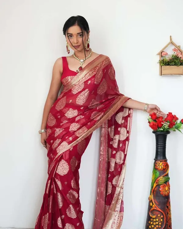Red_Color_Ready_To_Wear_Soft_Banarasi_Silk_Saree_With_Golden_Zari_Work