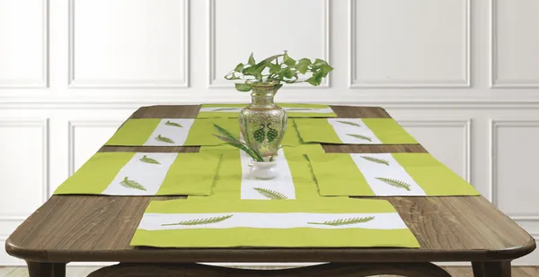 Pack_of_6_Piece_Cotton_Green_Adornado_leaf_embroidery_Collection_Place_Mat_For_Dining_Room_and_Living_Room