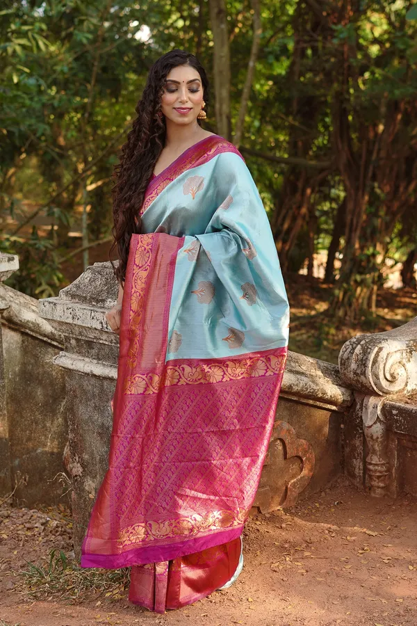 BLUE_PURE_BANARASI_SAREE