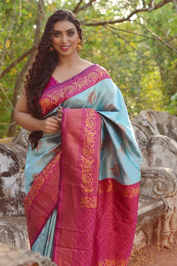 BLUE_PURE_BANARASI_SAREE