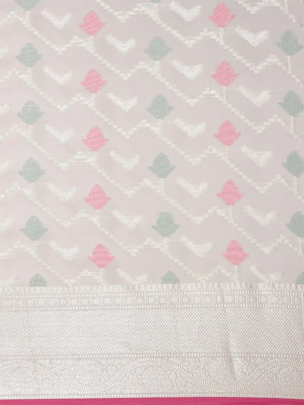 Grey_Masrise_Cotton/Cotton_Banarasi_Sarees_For_Women