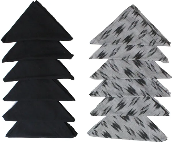 Pack_of_18_Piece_Cotton_Black_Pochampaaly_Weave_Ikat_Printed_Collection_Place_Mat_With_Napkin_For_Dining_Room_and_Living_Room