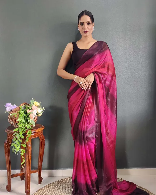 Pink_Colour_1-Minute_Ready_To_Wear_Naylon_Saree_With_Blouse_Piece