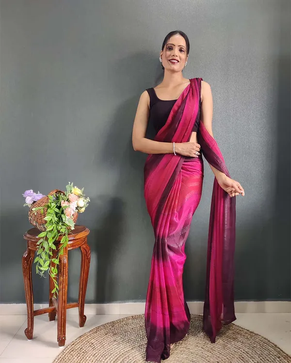 Pink_Colour_1-Minute_Ready_To_Wear_Naylon_Saree_With_Blouse_Piece