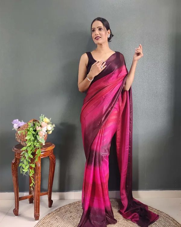 Pink_Colour_1-Minute_Ready_To_Wear_Naylon_Saree_With_Blouse_Piece