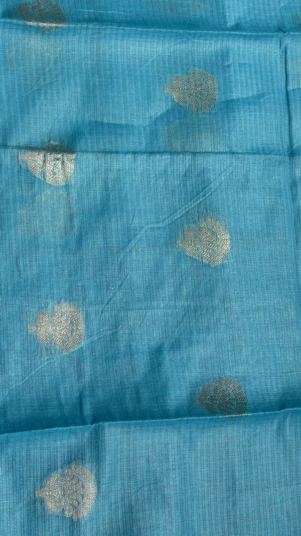 Humairah_Presents_Sky_Blue_Cotton_Masrise_Floral_Silver_Zari_Booti_with_Self_Silver_Zari_Border_and_Sky_Blue_Blouse