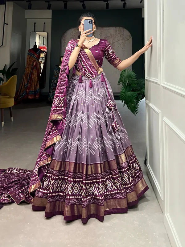 Wine_Premium_&_Elegant_Dola_Silk_Lehenga_Choli_For_Women