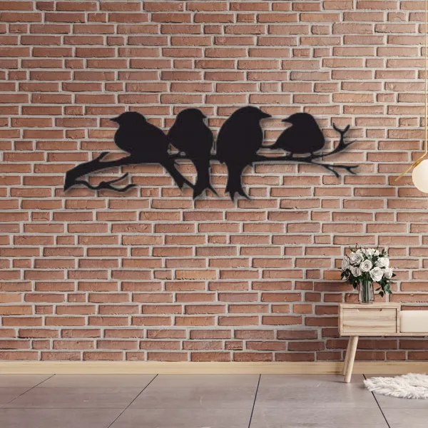 Black_Group_Of_Birds_Stands_On_A_Branch_Wood_Wall_Art