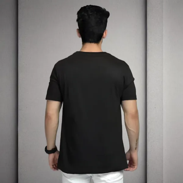 Black_Printed_Half_Sleeve_Cotton_T-Shirt_For_Men