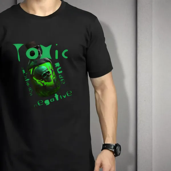 Black_Printed_Half_Sleeve_Cotton_T-Shirt_For_Men