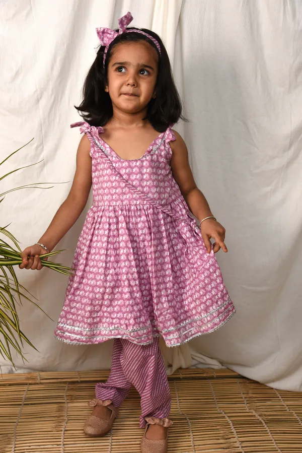 Pink_Printed_Traditional_Cotton_Kurti_And_Pant_Set_For_Girls
