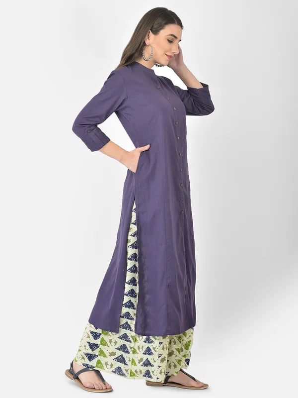 Purple_Cotton_Solid_Kurta_With_Palazzo_Bottom_Set