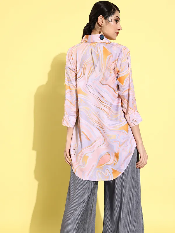 Pink_Modal_Full_Sleeve_Printed_Tailored_Fit_Long_Shirt_For_Women