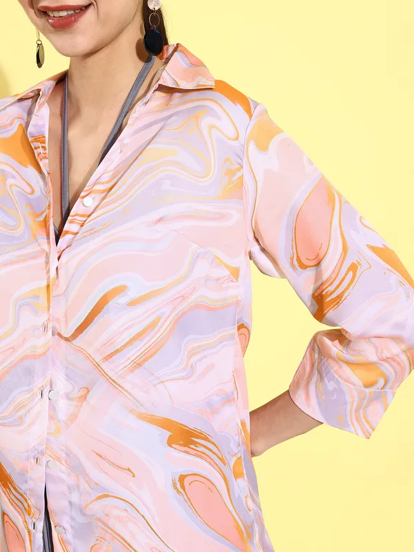 Pink_Modal_Full_Sleeve_Printed_Tailored_Fit_Long_Shirt_For_Women