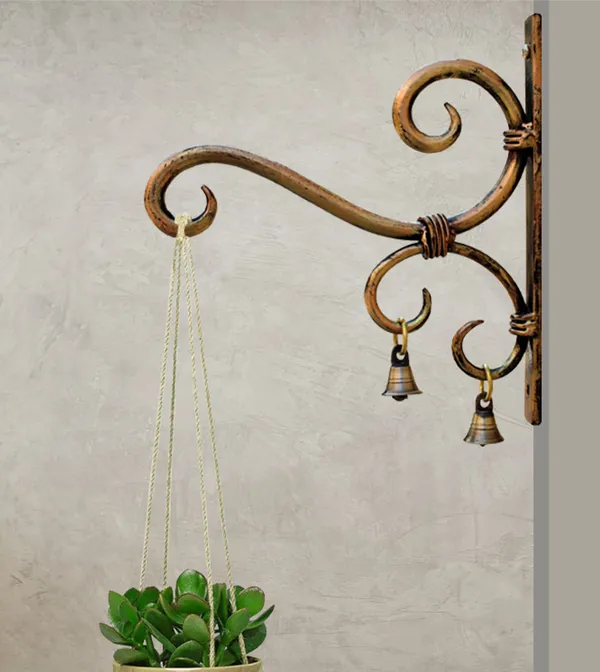 Pack_Of_2_Hand_Forged_Metal_Antique_Golden_Wall_Bracket_For_Hanging