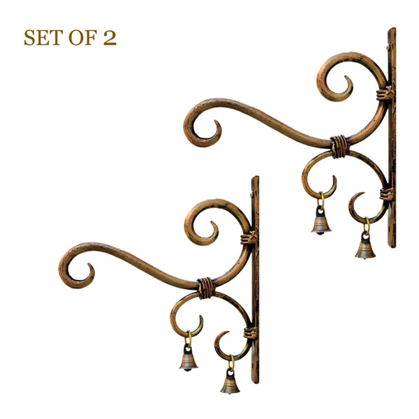 Pack_Of_2_Hand_Forged_Metal_Antique_Golden_Wall_Bracket_For_Hanging