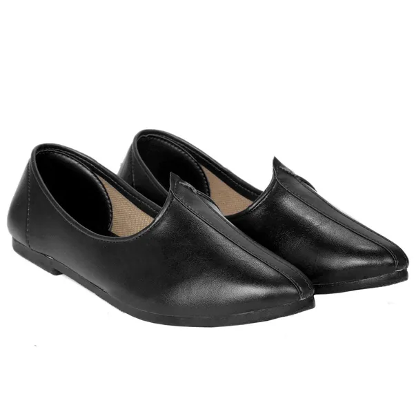 White_&_Black_PU_Premium_Jutis_Shoe_For_Men