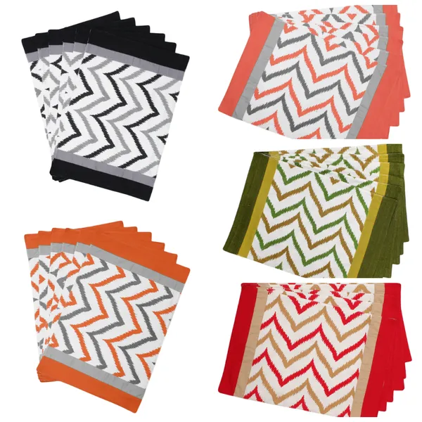 Pack_of_6_Pieces_Cotton_Green_Ikat_Chevron_Printed_Place_Mat_for_Dining_and_Center_Tablefor_Dining_Table