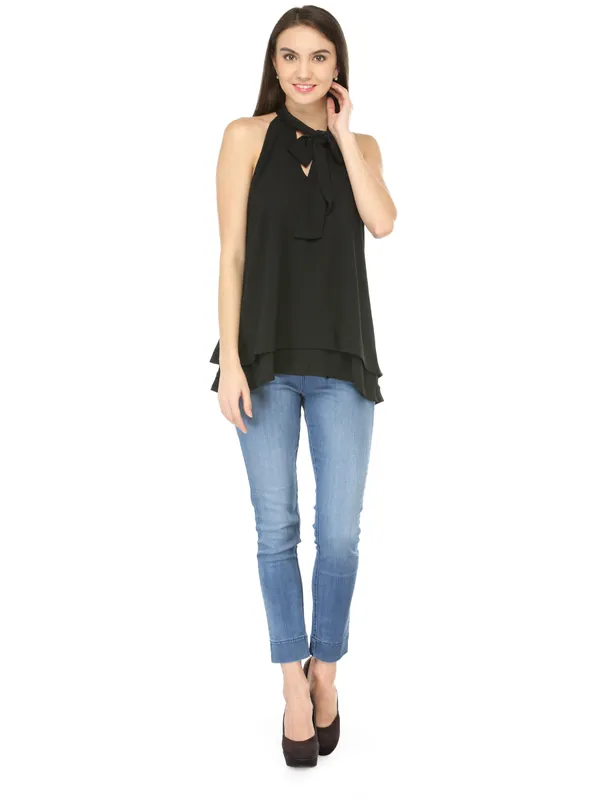 Ruffle_Neck_Tie_Front_Racer_Back_Sleeveless_Long_Fancy_Tee_Casual_Blouse_Tops_For_Women