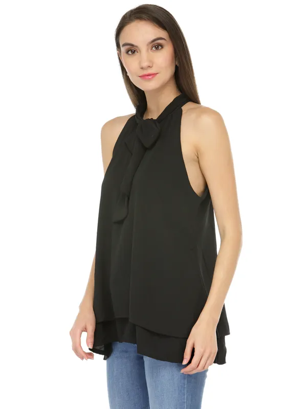 Ruffle_Neck_Tie_Front_Racer_Back_Sleeveless_Long_Fancy_Tee_Casual_Blouse_Tops_For_Women