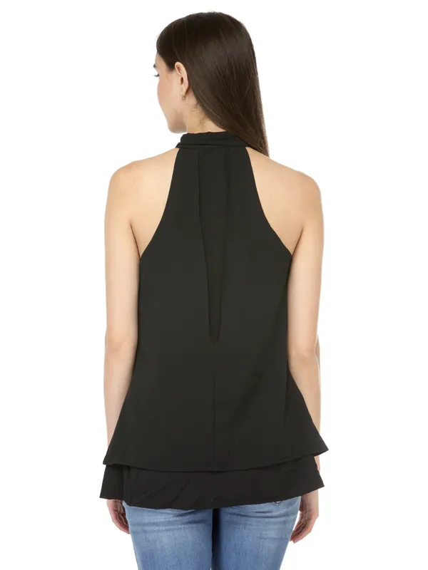 Ruffle_Neck_Tie_Front_Racer_Back_Sleeveless_Long_Fancy_Tee_Casual_Blouse_Tops_For_Women