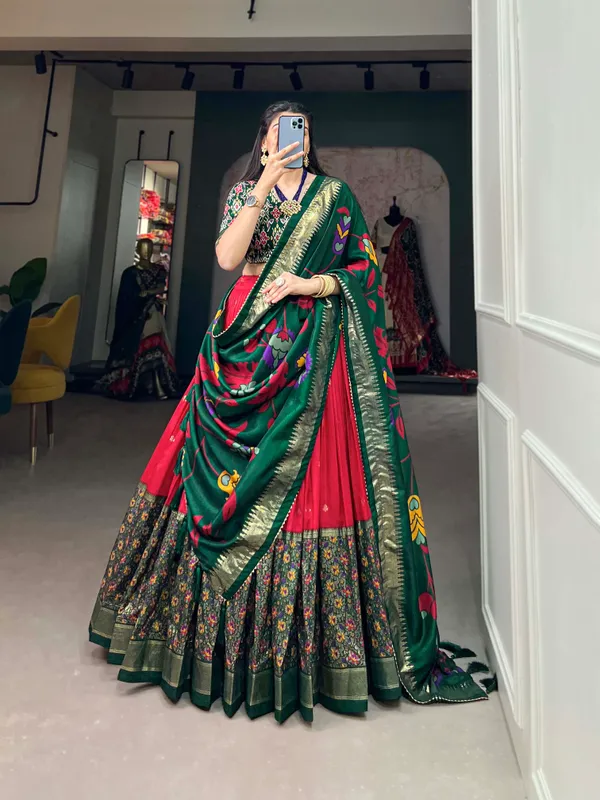 Red_Premium_&_Elegant_Dola_Silk_Lehenga_Choli_For_Women