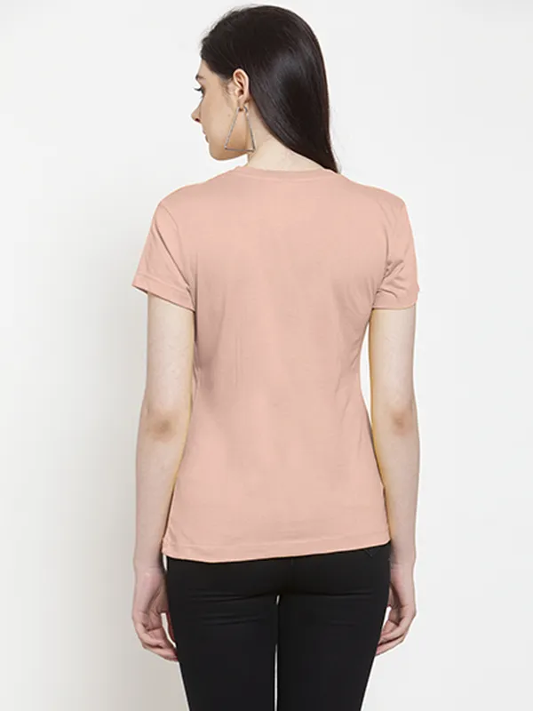 Coral_Cotton_Girl_Power_Print_Round_Neck_T-Shirt_For_Women