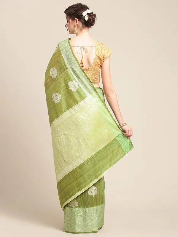 Green_Matka_Silk/Silk_Blend_Banarasi_Sarees_For_Women