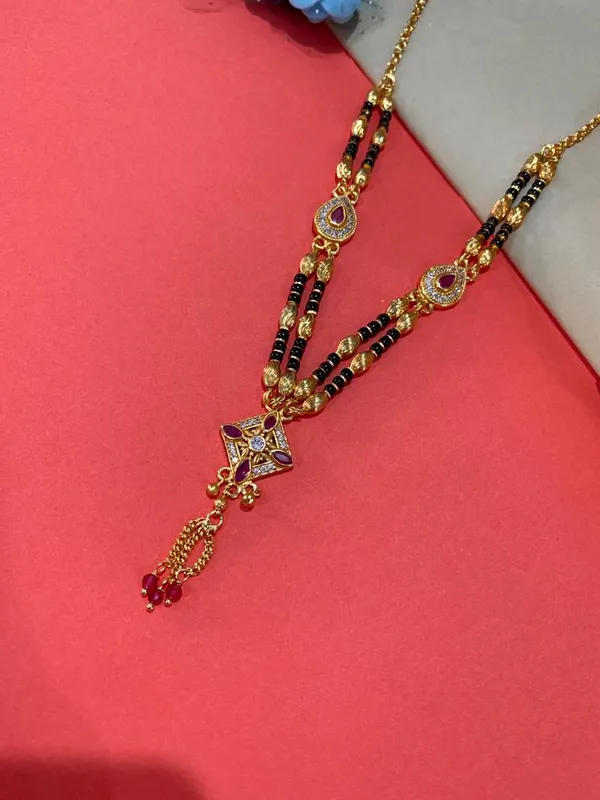 A_Stunning_High_Gold_Plated_Ruby_Stone_Fancy_Square_Mangalsutra