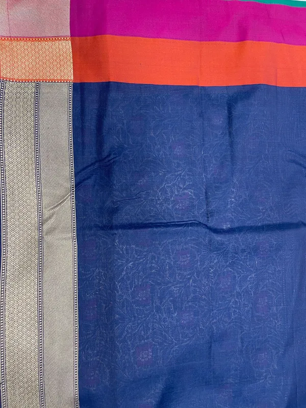 Humairah_Presents_Navy_Blue_Katan_Silk_Floral_Zari_Mina_Jaal_with_Banarasi_Zari_2D_Border_and_Pallu_with_Navy_Blue_Blouse