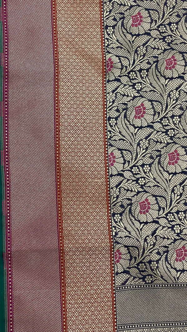 Humairah_Presents_Navy_Blue_Katan_Silk_Floral_Zari_Mina_Jaal_with_Banarasi_Zari_2D_Border_and_Pallu_with_Navy_Blue_Blouse