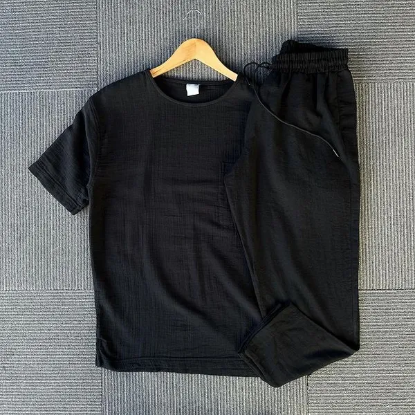 Best_And_Black_Lycra_Cotton_Half_Sleeve_Casual_T-Shirt_And_Pant