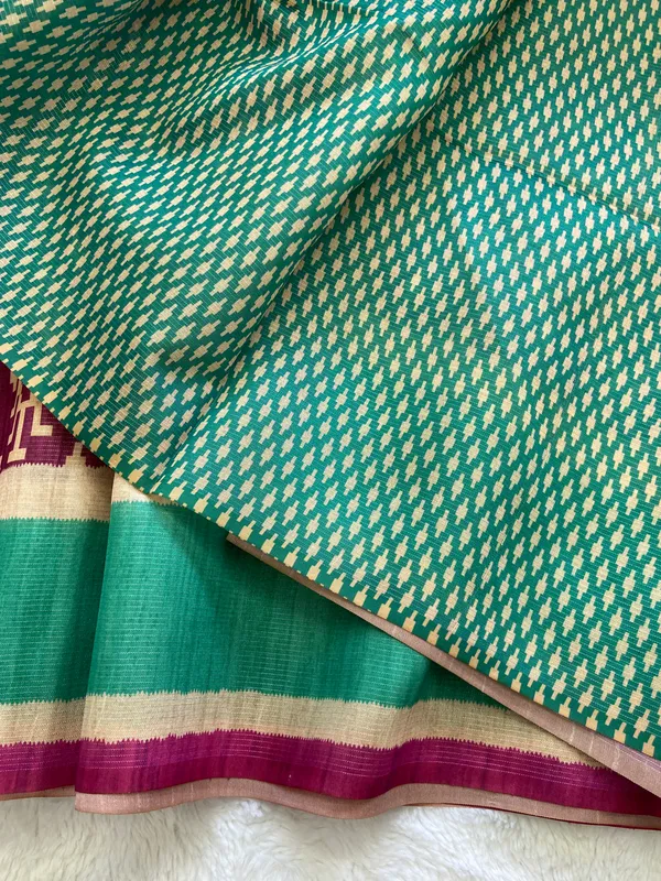 Durga_Pink_–_Shakti_Navratri_Special_|_Soft_Tussar_Silk_Saree_with_Print,_Zari_Line_Saree_&_Print_Blouse_with_Tassels