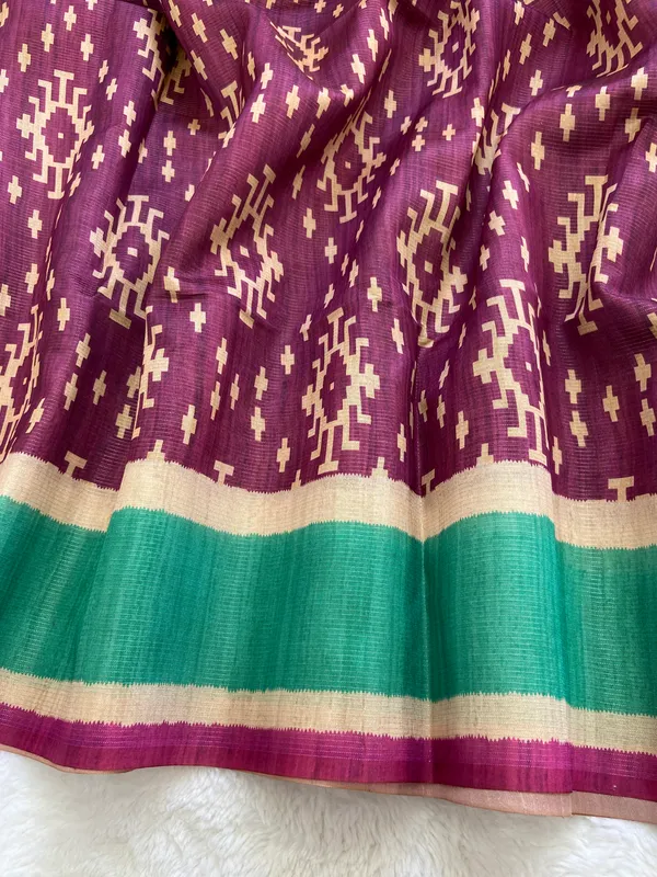 Durga_Pink_–_Shakti_Navratri_Special_|_Soft_Tussar_Silk_Saree_with_Print,_Zari_Line_Saree_&_Print_Blouse_with_Tassels