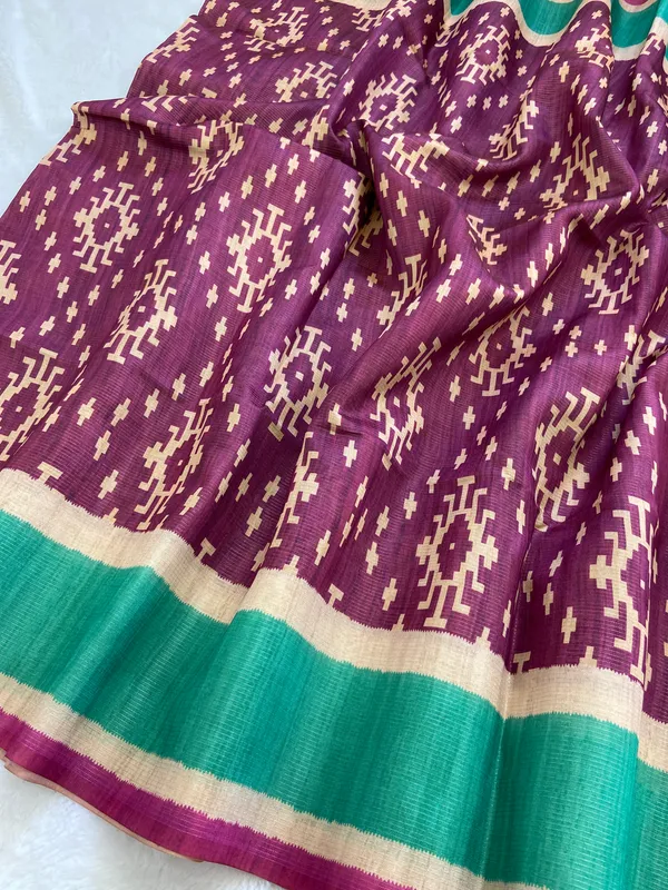 Durga_Pink_–_Shakti_Navratri_Special_|_Soft_Tussar_Silk_Saree_with_Print,_Zari_Line_Saree_&_Print_Blouse_with_Tassels