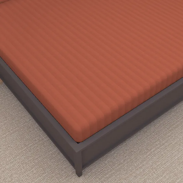 _100%_Cotton_220_TC_Italian_Stripes_Flat_King_Size_Bedsheet_With_2_Pillow_Cover_(108_x_108_Inch,_RUST)