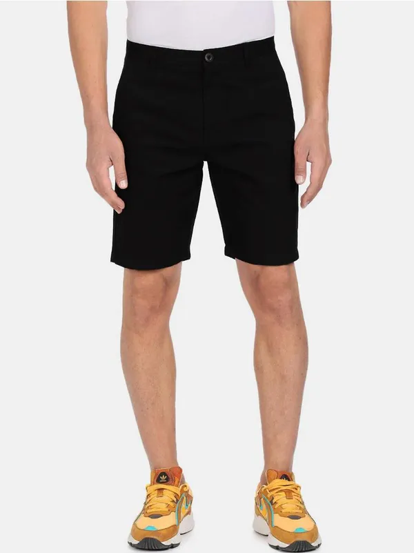 Black_Cotton_Blend_Premium_Solid_Chino_Shorts_For_Men