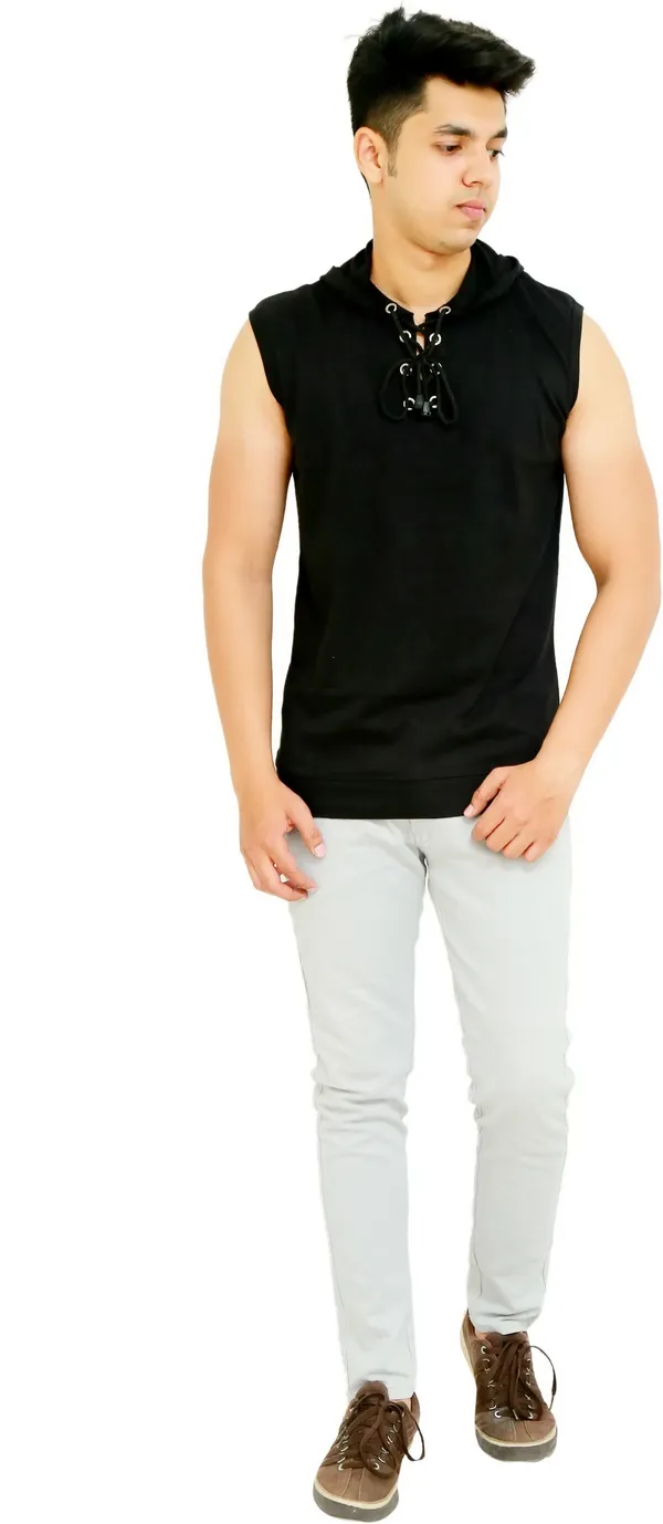 Black_Cotton_Blend_Solid_T-Shirt_For_Men
