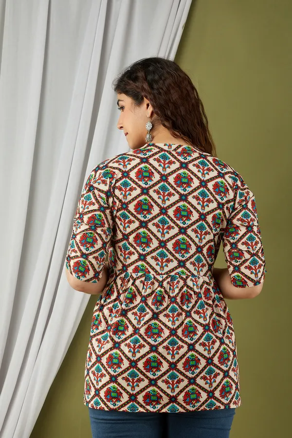 Multi_Color_Fancy_Top_For_Women_Pure_Cotton_Casual