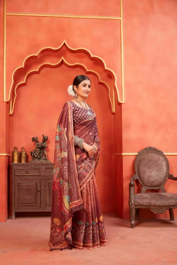 Multicolor_Chanderi_Silk_Fancy_Digital_Printed_Saree_With_Blouse