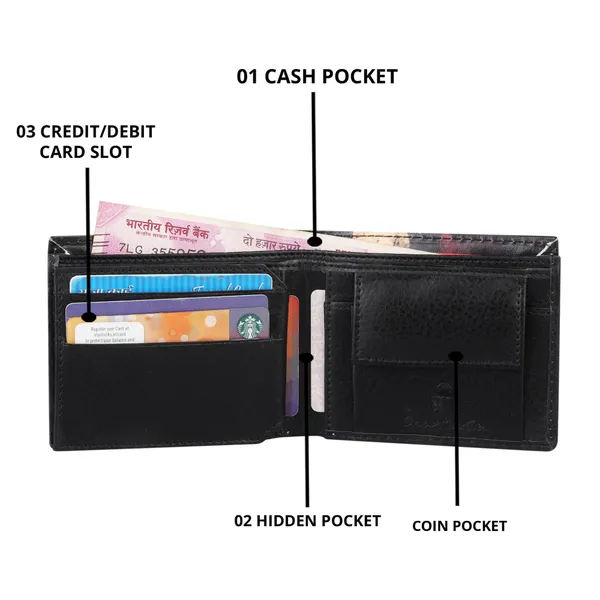 Black_Men'S_Wallet_Sports_Car_Head_Printed_Pu_Leather_Wallet_For_Men'S/Boy'S