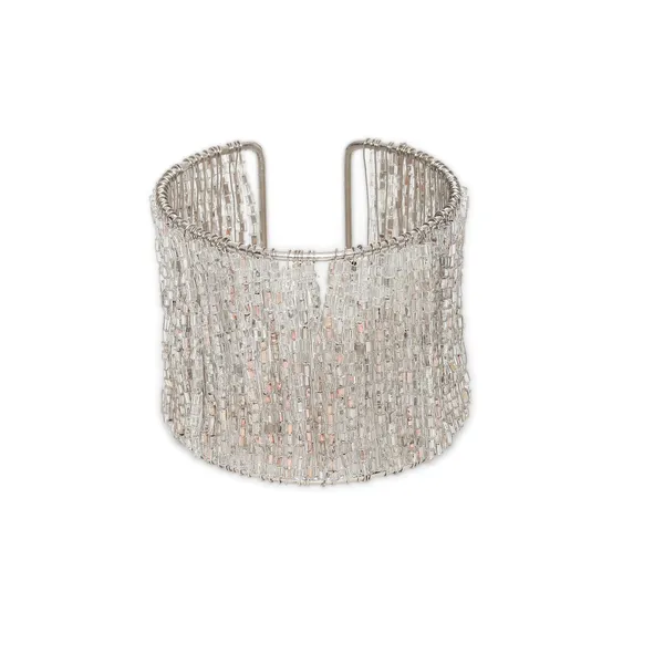Silver_Shiny_Beads_Rhodium_Plated_Cuffling_For_Women
