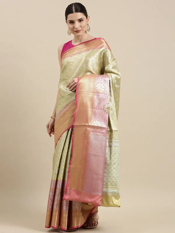 Beige_Kanchi_Silk_Banarasi_Sarees_For_Women