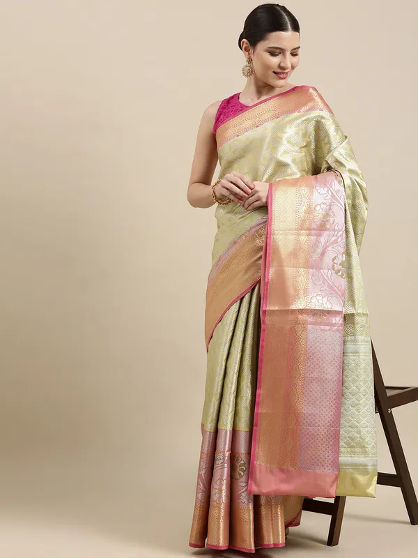 Beige_Kanchi_Silk_Banarasi_Sarees_For_Women