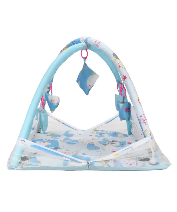 Cloudy_Baby_Bedding_Set_Mattress_with_Mosquito_Net_Bed_Set_and_Play_Gym_with_Attached_Soft_Toys_(0-12_Months)(Blue)