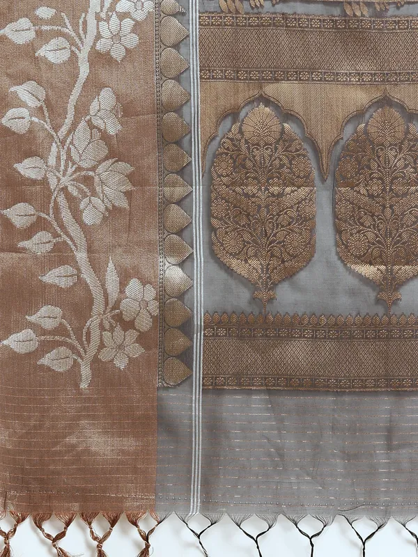Grey_Masrise_Cotton/Cotton_Banarasi_Sarees_For_Women