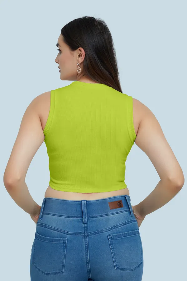 Neon_Sleeveless_Ribbed_Round_Neck_Slim_Fit_Collarless_Casual_Tank_Top_For_Women