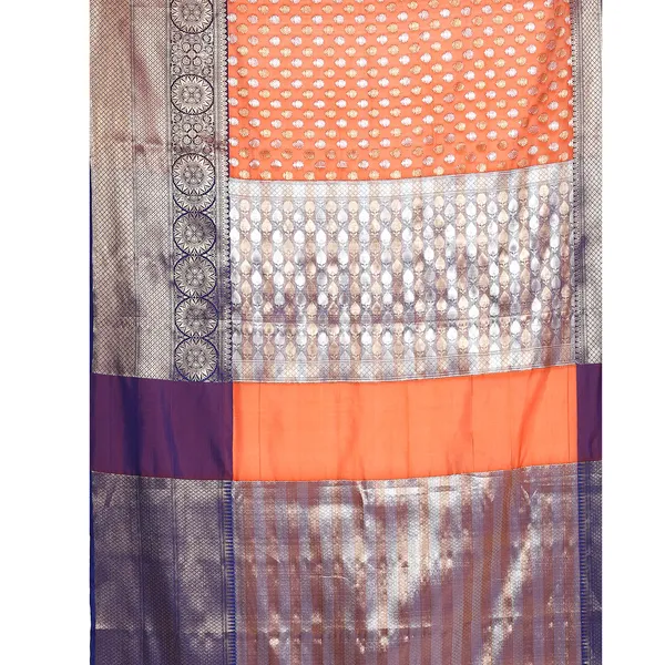 Orange_Kanchi_Silk/Brocade_Banarasi_Sarees_For_Women